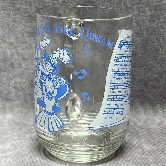 Hazel Atlas Big Top Peanut Butter Glass "You Tell Me Your Dream" Song Lyrics Mug - Picture 3 of 8
